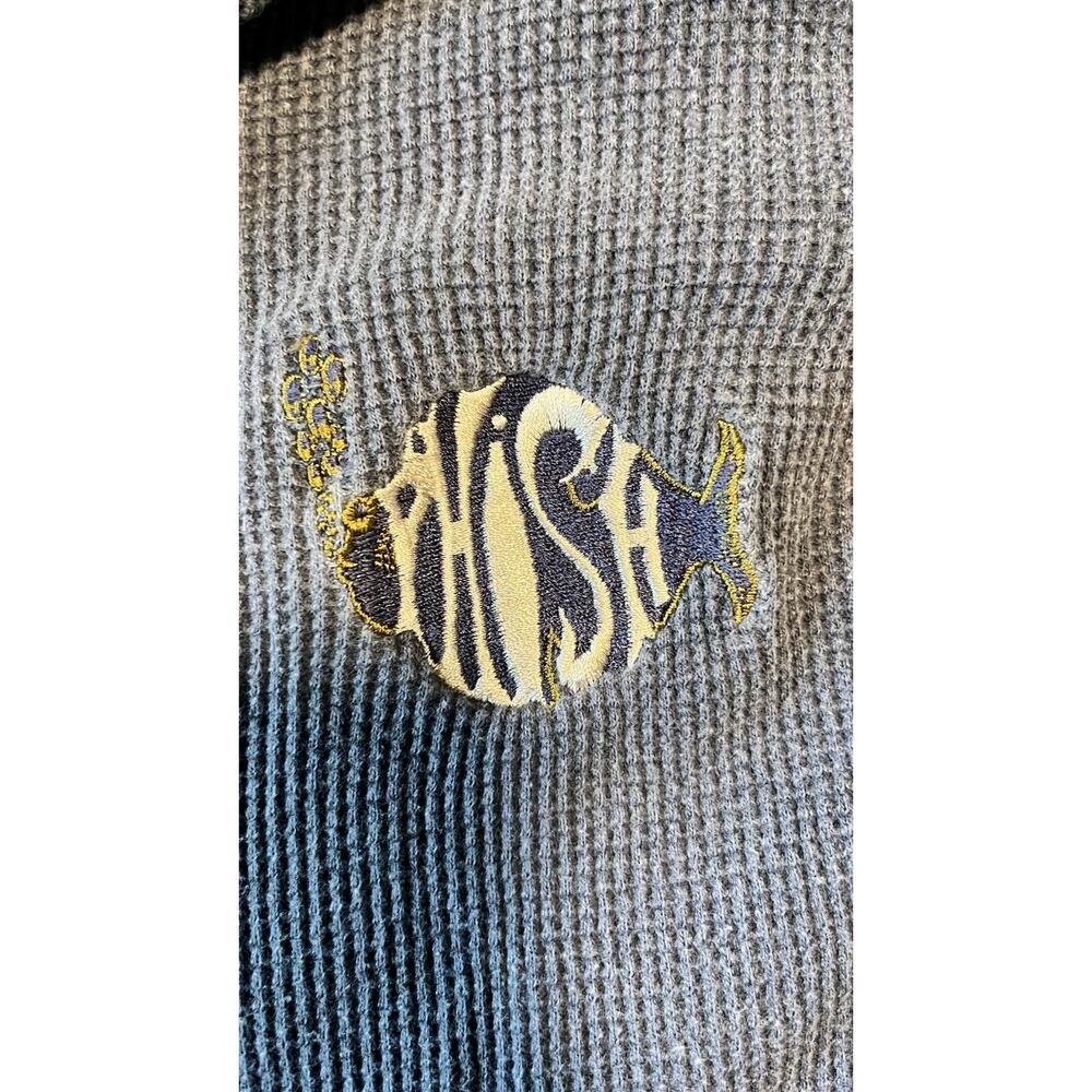 Vintage 90s Phish Waffle Knit Henley Shirt XL Embroidered Logo Rare